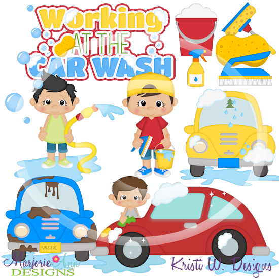 Car Wash Boys SVG Cutting Files/Paper Piecing +Clipart - Click Image to Close